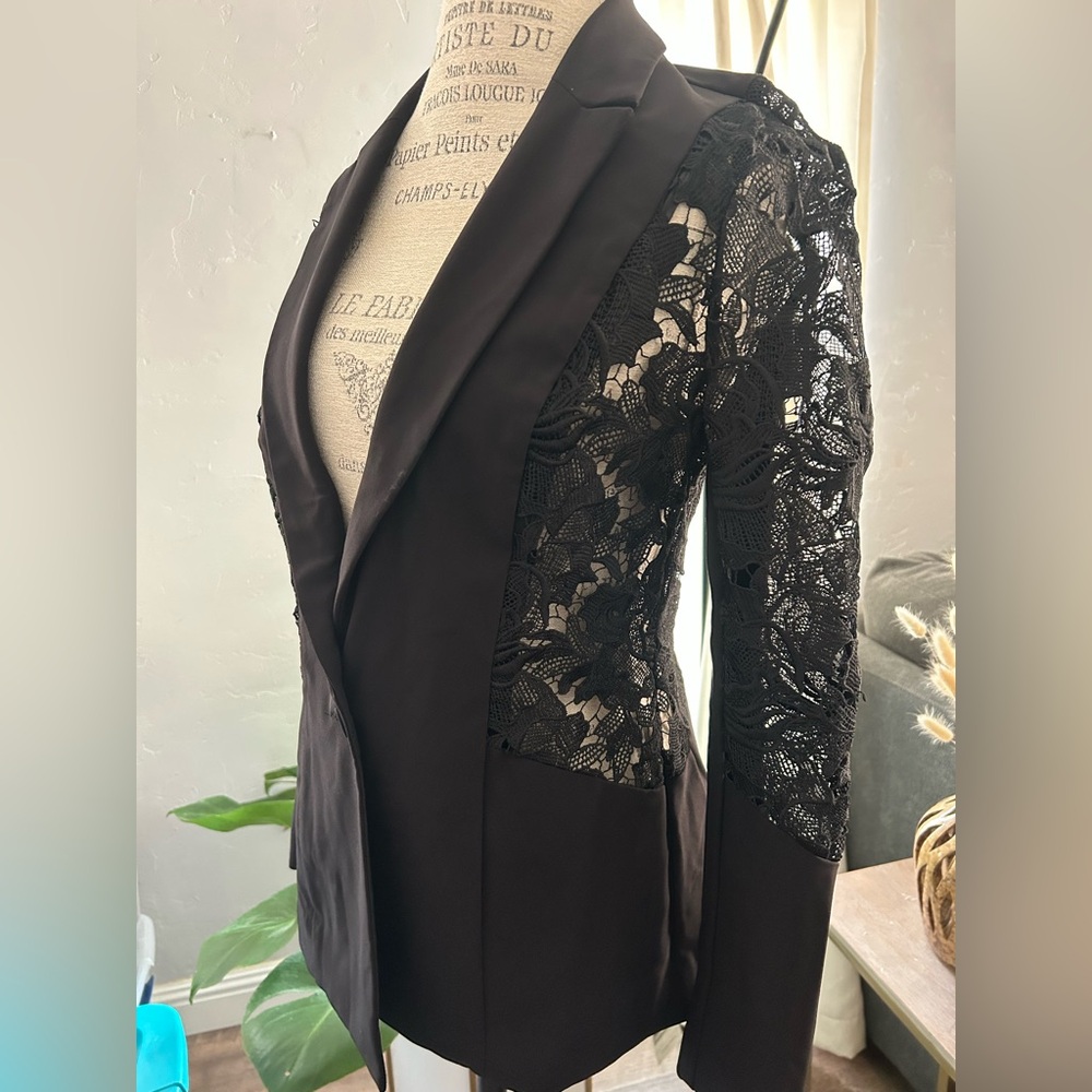 INC International Concepts Black Lace Blazer